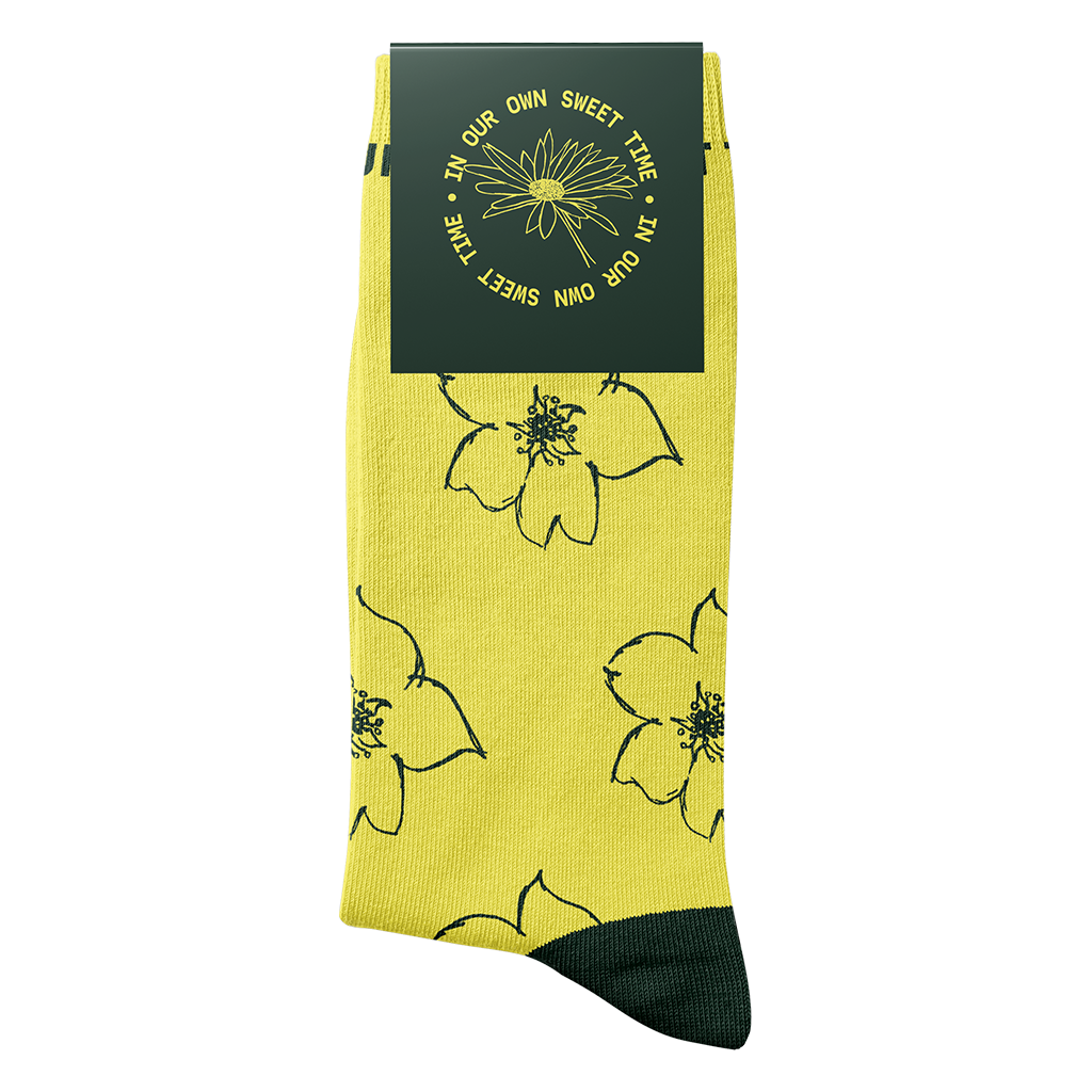 In Our Own Sweet Time Socks (Yellow)