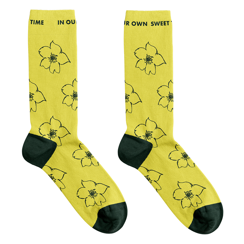 In Our Own Sweet Time Socks (Yellow)