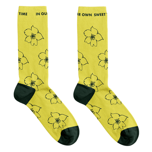 In Our Own Sweet Time Socks (Yellow)